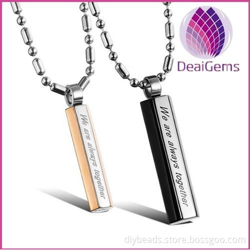 unique design black and gold stainless steel couple pendant